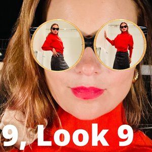 Dita Sunglasses + Acne Studios Sweater in red